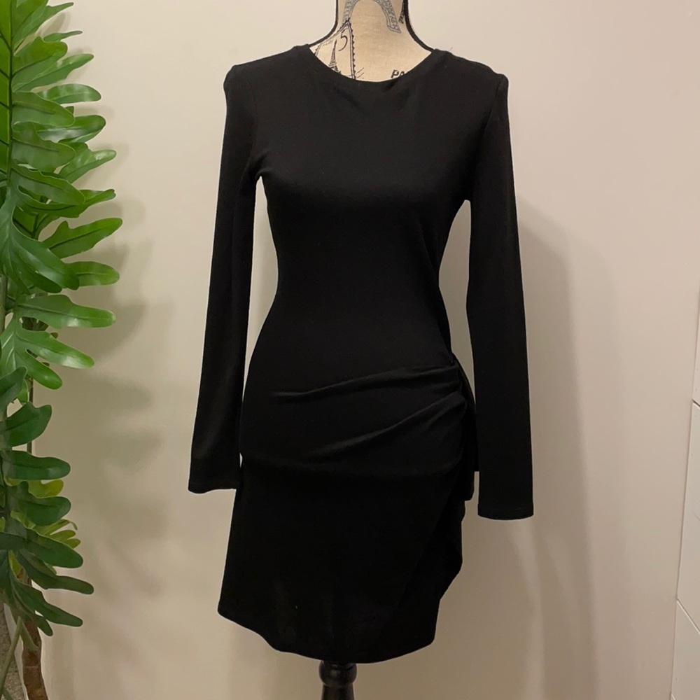 Michael Kors Raffle Side Waist Black Dress